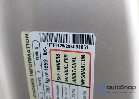 2009 Ford F-150 Stx/Xl/Xlt из США, поврежденный, VIN 1FTRF12W29KC91051